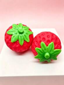 POKOJA LAND Giant Strawberry Squishy Toy | Realistic Fruit Slow Rebound Stress Relief Squeeze Ball, Solid Vent Toy, Creative Desktop Ornament - Red - View 6