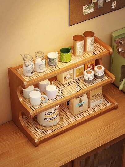 1 PC Kệ lưu trữ đa năng 2/3 tầng bằng tre tự nhiên, dung lượng lớn, dày dặn, thoát nước tốt, chắc chắn, tiết kiệm diện tích, kiểu dáng thời trang, dùng cho nhà bếp, văn phòng, bàn trang điểm, trang trí và sắp xếp đồ dùng trong nhà
