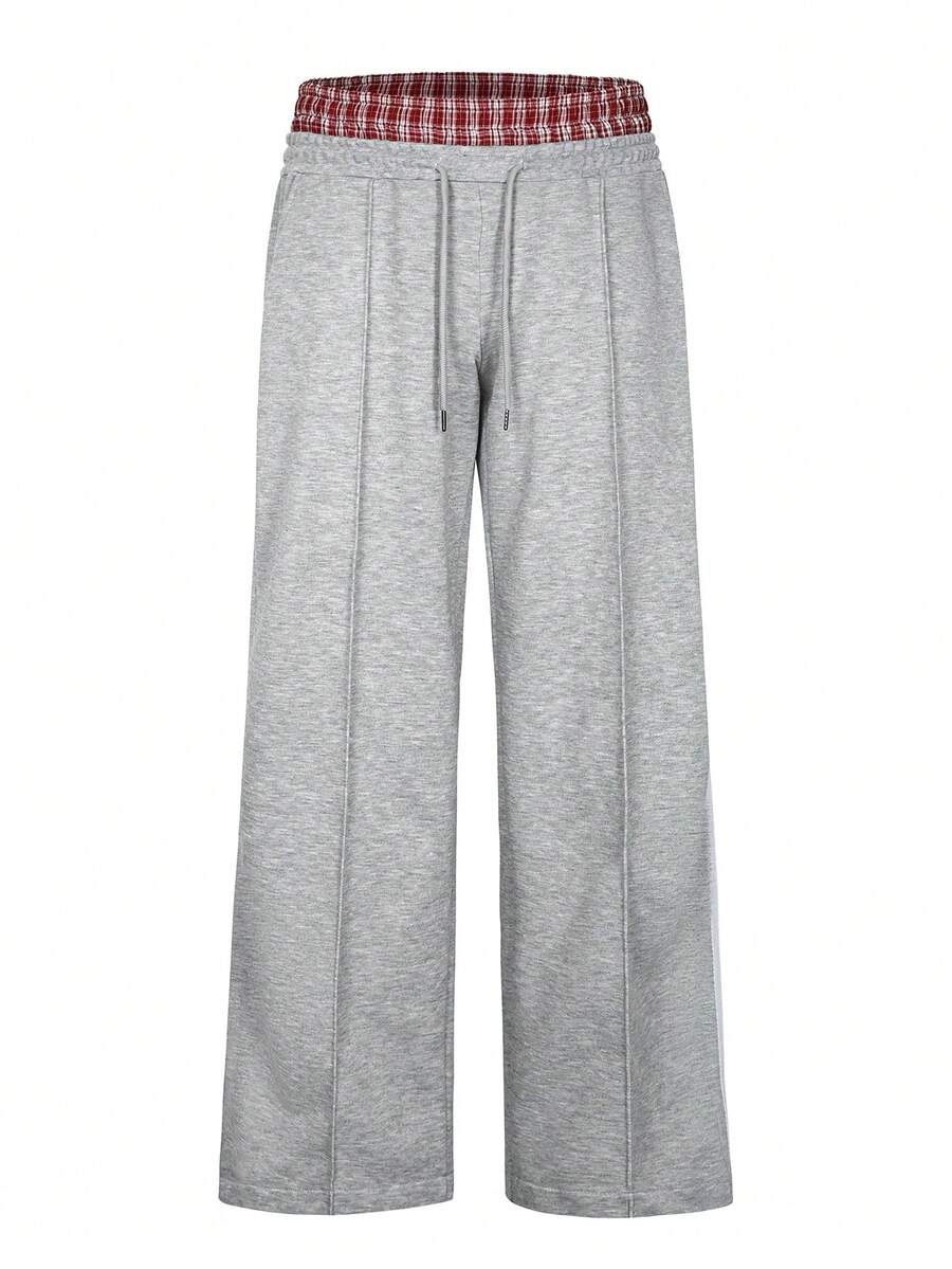 Manfinity Roghcode Young Street, Double Waistband 2 In 1 Design - Fashionable Grey Men's Sweatpants - Grey - View 1