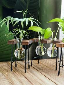 1PC Clear Glass Vase Hydroponic Container Tabletop Decoration For Living Room Study Office Desk Modern Minimalist Style Suitable For Fresh Artificial Flowers DIY Craft Housewarming Gift Home Decor Accent Centerpiece - hydroponic bottle - View 4