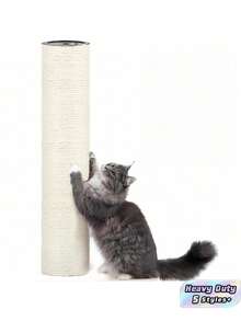 Paquete de 1/2/4 piezas de repuesto de poste rascador para gatos de sisal natural, resistente y duradero, amigable, para raíz con tornillo M8, múltiples tamaños, se adapta a gatitos, árbol de gato, torre de gato, piezas de muebles para gatos, sin tornillos, decoración del hogar interior, regalo de Navidad para gatos, repuesto de poste rascador para gatos - Blanco - Ver 1
