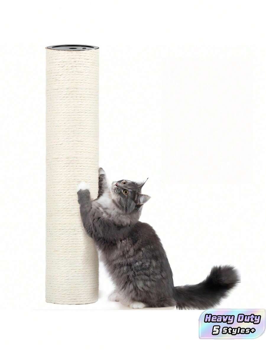 Paquete de 1/2/4 piezas de repuesto de poste rascador para gatos de sisal natural, resistente y duradero, amigable, para raíz con tornillo M8, múltiples tamaños, se adapta a gatitos, árbol de gato, torre de gato, piezas de muebles para gatos, sin tornillos, decoración del hogar interior, regalo de Navidad para gatos, repuesto de poste rascador para gatos - Blanco - Ver 1