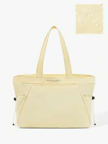 MUSERA Nylon Zipper Pocket Handbag, Shoulder Bag, Tote Bag, Fitness Bag, Beach Travel Daily Leisure Bag, Stylish And Lightweight, Large-Capacity Sports Bag. - Yellow - View 3