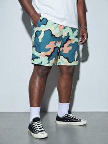 Modcrash Plus Size Men's Camouflage Print Shorts - Multicolor - View 6
