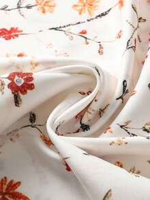 SHEIN LUNE 女款度假休閒花卉印花襯衫 - 白色 - 查看 7