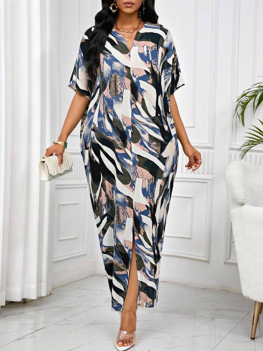SHEIN Lady Sea Summer Outfit For Women Women Vacation Outfits Vacation Dress Summer Dresses  Blue Dress Vacation Dresses Summer Holiday Outfits  Casual Dresses - Multicolor - View 1