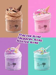 POKOJA LAND Slime Set Of Ice Cream Cotton Mud, Children's Decompression Drawing Colored Mud, Creative DIY Simulation Ice Cream Cloud Mud, Super Fluffy Decompression Crystal Mud, Boys And Girls Educational Handmade Toys. - Multicolor - View 3