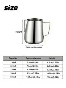 Teko Pembuih Susu Stainless Steel untuk Seni Kopi, Perlengkapan Sekolah, Kembali ke Sekolah - Perak - View 10