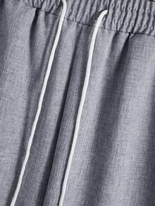 Manfinity Homme Men's Summer Casual Front Button Short Sleeve Shirt And Pants Set - Grey - View 3
