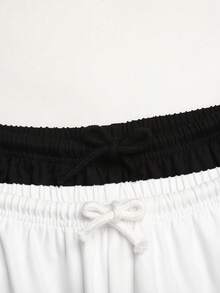 SHEIN Tween Girl Tween Girls Pants Buy 1 Get 1 Free - Black and White - View 4