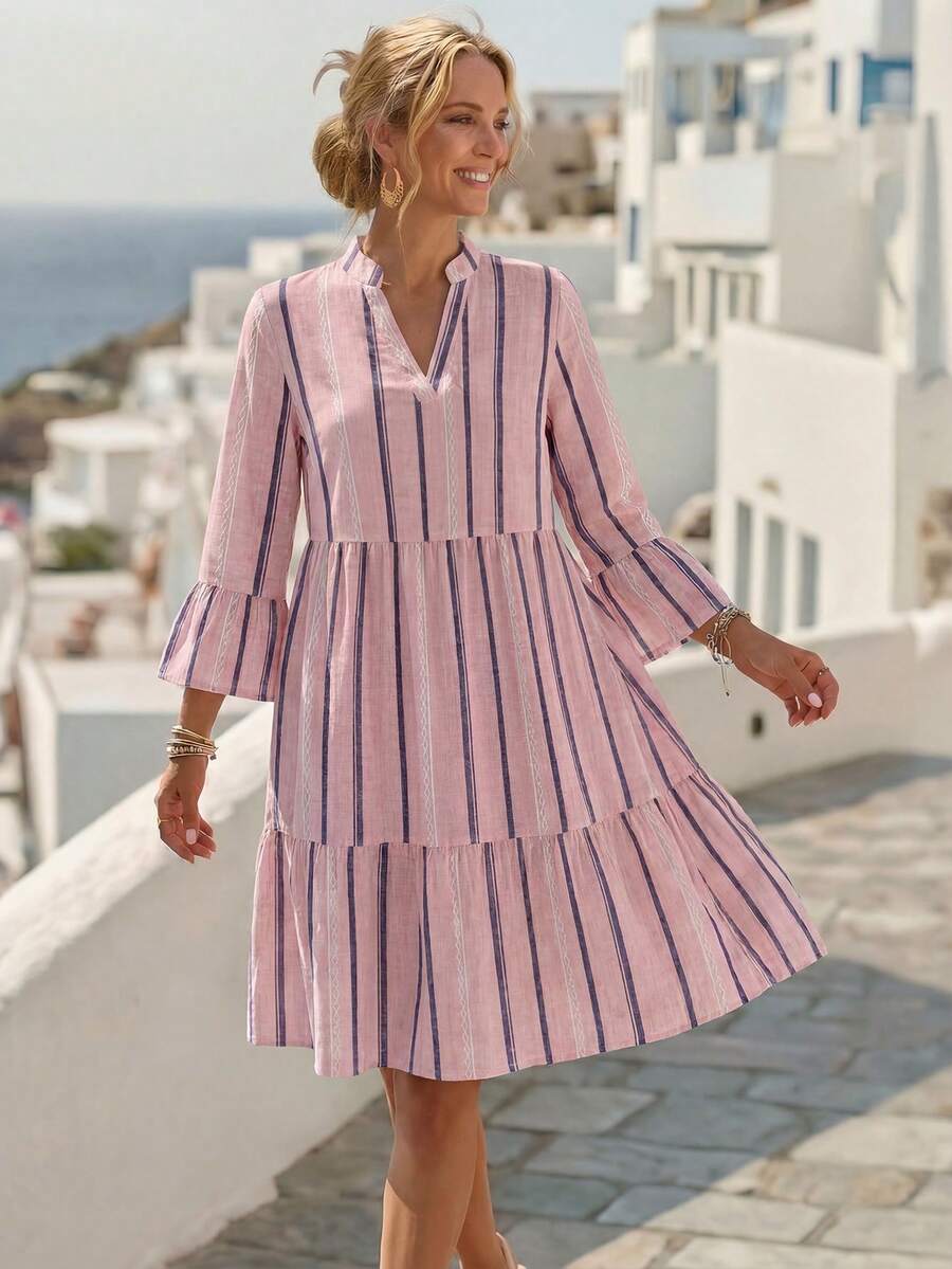 EMERY ROSE Casual Simple Floral Pattern Women's Short Dress Suitable For Summer - Multicolor - View 1