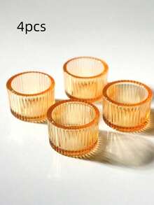 4 Packs Clear Glass Votive Candle Holders, Vintage Candle Holder For Floating Candle, Tealight Candle Holder For Table Centerpieces Home Bridal Shower Birthday Christmas Wedding Party Table Decoration, Gifts - multicolor - View 13