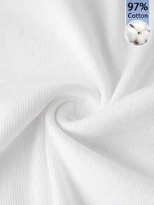 SHEIN BAE 女士95%棉白色条纹修身无袖背心，夏季基础款日常修身时尚优雅休闲办公工作衬衫度假衬衫 - 彩色 - 查看 3