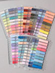 2400Pcs 12Styles Semi Transparent PET Sticky Notes Index Tabs Vintage Retro Aesthetic Translucent Solid Color Page Markers Annotation Flags Office School Study Supplies Organizer Must Have - multicolor - View 8