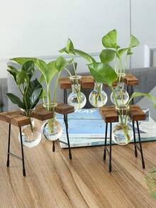 1PC Clear Glass Vase Hydroponic Container Tabletop Decoration For Living Room Study Office Desk Modern Minimalist Style Suitable For Fresh Artificial Flowers DIY Craft Housewarming Gift Home Decor Accent Centerpiece - hydroponic bottle - View 5