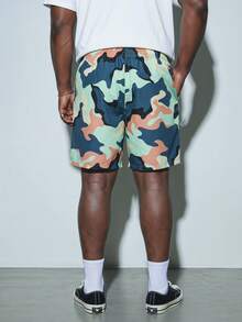 Modcrash Plus Size Men's Camouflage Print Shorts - Multicolor - View 2