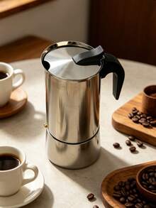 12 Cup Stainless Steel Espresso Coffee Maker, 600ml Moka Pot For Home, Kitchen, Camping - Silver - View 7