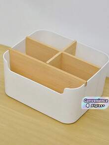 1 hộp đựng đồ trên bàn bằng tre có 5 ngăn, hộp đựng đồ dùng văn phòng chống ẩm chất lượng cao, hộp đựng bút, hộp đựng mỹ phẩm trong phòng tắm, giá để đồ đa năng trong phòng khách, hộp đựng trang sức đựng khuyên tai và nhẫn, sản phẩm lưu trữ và sắp xếp đồ dùng gia đình, thích hợp để đặt trên bàn làm việc, tủ, bàn trang điểm, bàn học ký túc xá, trở lại trường - Nhiều màu - Xem 2