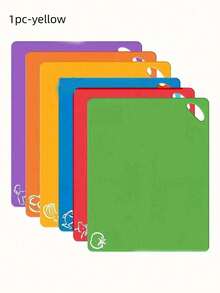 1/6/12pcs, Kitchen Plastic Cutting Board Set, Thickened Soft Cutting Mat, Non-Slip Cutting Board, With Colorful Food Patterns And Easy-Grip Handles, Kitchen Supplies, Dormitory Kitchen Accessories - Multicolor - View 14