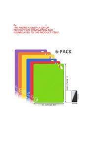 1/6/12pcs, Kitchen Plastic Cutting Board Set, Thickened Soft Cutting Mat, Non-Slip Cutting Board, With Colorful Food Patterns And Easy-Grip Handles, Kitchen Supplies, Dormitory Kitchen Accessories - Multicolor - View 2