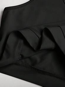 SHEIN Tween Girl Tween Girl Casual Daily Versatile Comfortable Slim Fit Solid Color Bow Embroidery Pattern Sportswear - Black - View 10