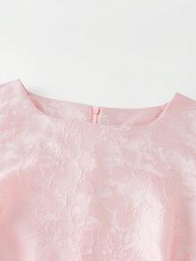 GlowEve Elegant Jacquard Patchwork Sleeveless Dress, Summer - Pink - View 5