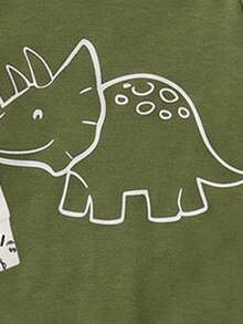 [1 Set Randomly Sent]Newborn Baby Home Jumpsuit, Soft Cute Dinosaur Cartoon Print, Spring/Autumn Long Sleeve Footed Dinosaur Combination Pattern Soft Pajamas, Snap Button Design, Skin-Friendly Soft, Home Leisure, Daily Outings And Play - Multicolor - View 4