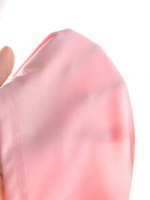 SHEIN Elladie kids 两件套女童活泼可爱不对称上衣+牛仔短裤休闲童装 - 粉色 - 查看 3