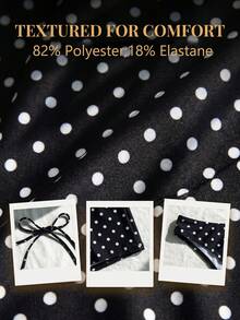 Swim Vcay Ensemble de 3 pièces de maillot de bain sexy avec liens, imprimé populaire de lys et de léopard, haute élasticité, pour la plage et les vacances - Noir - Voir 7