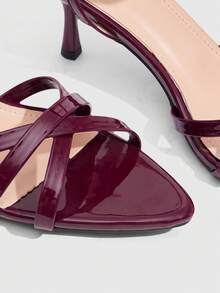 CUCCOO SZL Women Shoes Classic Simple Fashion Sexy Women's High Heels Sandals Strap Cross Strap Combination Banquet Party Dance Women's Shoes Spring Summer Holidays Sexy Wear - Burgundy - View 5