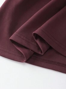 GlowEve 女式基本款高领束腰拉链休闲两件套 - 棕色 - 查看 5