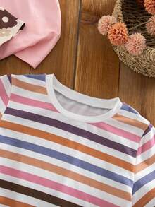 Emery Rose Kids Emery Rose Kids 少女圓領短袖舒適透氣夏季休閒T恤 - 彩色 - 查看 8