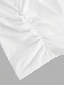 SHEIN MOD 加大码 3 件套 女士白色深 V 领褶皱吊带背心 - 彩色 - 查看 5