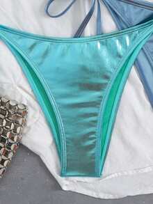 26SS Spring/Summer Laser Blue Gradient Bikini Swimsuit 4 Pieces Set - Blue - View 4