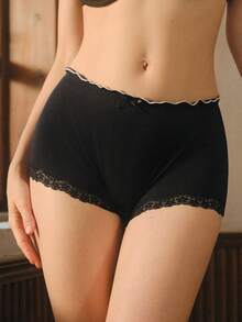 Bisouelle Bộ 3 chiếc quần lót kiểu quần đùi nam phối ren gân sọc. - Nhiều màu - Xem 2