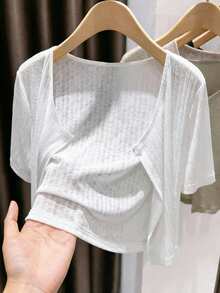 Resyla Women's Summer Thin Sun Protection Knit Cardigan - White - View 1