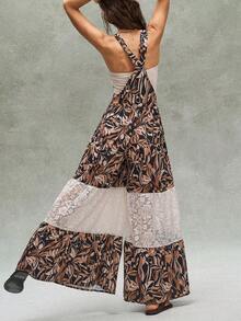Bohemela Casual Woven Loose Fit Women's Overalls - Coffee Brown - View 6