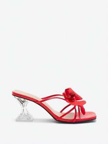 Eladyva Sandalias de tacón alto rojas de moda para mujer, cómodas para fiesta, boda y exterior, para primavera/verano - Rojo - Ver 7