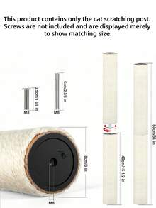 Paquete de 1/2/4 piezas de repuesto de poste rascador para gatos de sisal natural, resistente y duradero, amigable, para raíz con tornillo M8, múltiples tamaños, se adapta a gatitos, árbol de gato, torre de gato, piezas de muebles para gatos, sin tornillos, decoración del hogar interior, regalo de Navidad para gatos, repuesto de poste rascador para gatos - Blanco - Ver 4