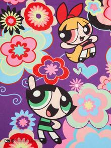 Sweetra THE POWERPUFF GIRLS X SHEIN Damen Große Größen Blumenmuster Trägerkleid, amerikanischer Y2K süßer & cooler Hot-Girl-Stil, geeignet für Musikfestival / Date / Streetwear mit Taillierung - Verschiedenfarbig - Übersicht 4