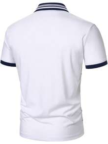 Calvornis Camisa Polo a Rayas para Hombre, Esencial para Salidas de Verano, Formal - Multicolor - Ver 2