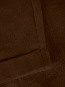 EMERY ROSE Plus Size Women's Casual Pure Cotton Solid Color Long Pants With Pockets And Drawstring - Brown - View 4