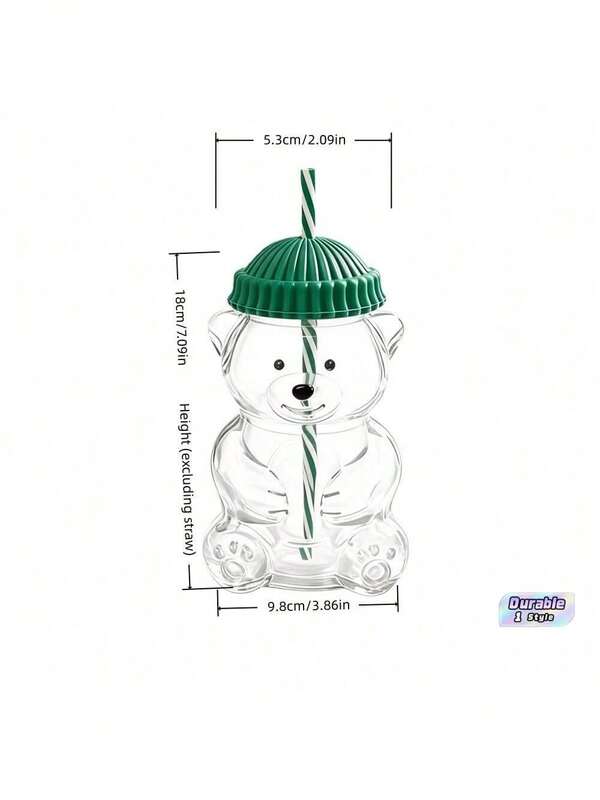 2026 New Cute Glass Bear Cup, Equipped With Reusable Straw, Exquisite Glass Cup, 20 Ounces, Cute Mug, Bear Duckbill Cup, Suitable For Coffee, Beer, Wine, Cocktails And Other Beverages, Glass Cup, Tea/Coffee Cup, With Lid, Dishwasher Washable,