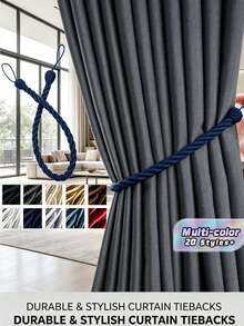 1/2pcs Polyester Woven Rope Window Curtain Tie Backs, Multi-Color & Size Options, Suitable For Curtain Fixing And Decoration Gifts Birthday Graduation - Multicolor - View 1
