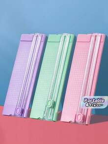Cortador de papel A4, máquina de cortar papel de plástico portátil, herramienta de talla de madera mini, tijeras manuales deslizantes para escritorio - Multicolor - Ver 1