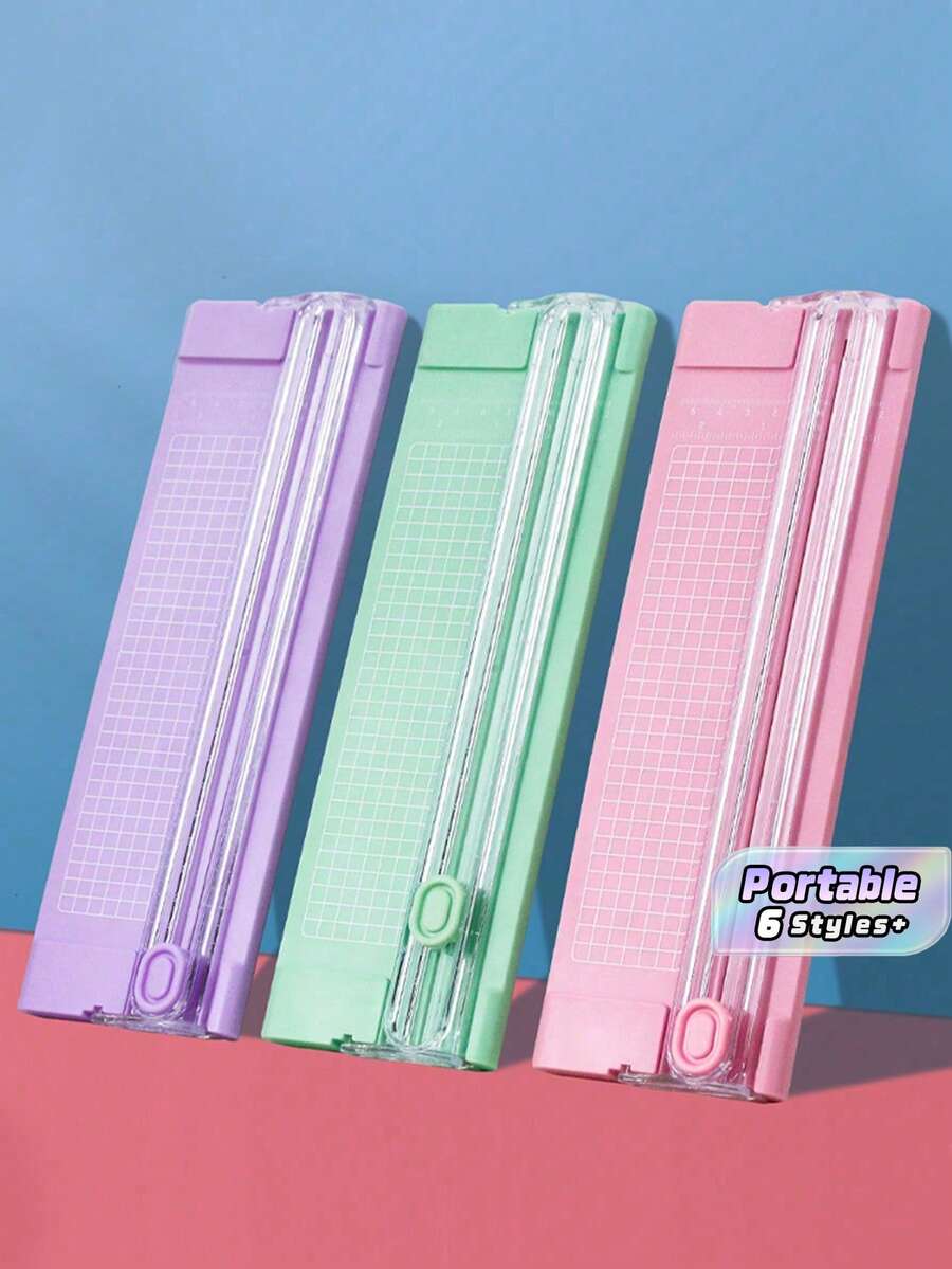 Cortador de papel A4, máquina de cortar papel de plástico portátil, herramienta de talla de madera mini, tijeras manuales deslizantes para escritorio - Multicolor - Ver 1