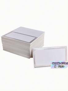 50 Pcs Place Cards With Name And Seat Number Silver And Gold Metallic Effect Shiny Thick Luxurious Resistant Paper For Wedding Decoration Banquets Social Events Guests Souvenirs Top Selling - silver - View 1