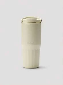 OutZeal 25 OZ 大容量保溫水壺 不鏽鋼雙層保溫翻蓋吸管隨行杯 附便攜手柄 適用健身房 工作室 登山 辦公室 休閒 - 米色 - 查看 10
