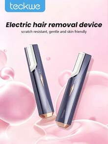 Teckwe 電動修眉器，耐刮、溫和、親膚的眉毛與身體毛髮修剪工具，便攜式精準修眉與身體毛髮修整工具，適用於乾濕兩用全身除毛（150mAh 聚合物電池） - 彩色 - 查看 2