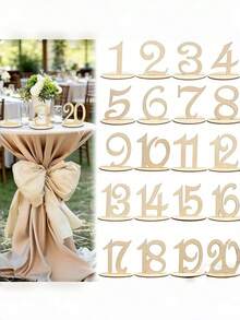 10 20 Pieces Rustic Artificial Wood Number Place Card Holders Size 1 20 Reusable Table Number Stands For Wedding Birthday Anniversary Graduation Party Home Decor Summer Gift Beach Back To School Room Decoration - one size fits all - View 6